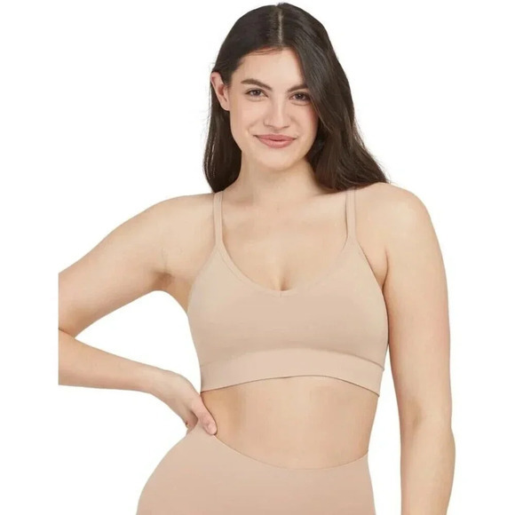 Spanx Ecocare Seamless Shaping Bralette Size M Toasted Oatmeal 32C-32D - Picture 2 of 11